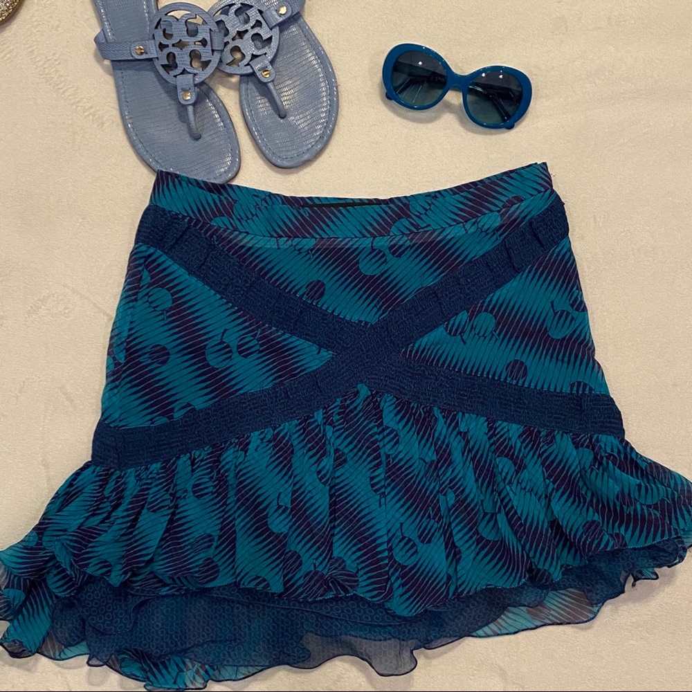Marc Jacobs Blue & Purple Silk Skirt